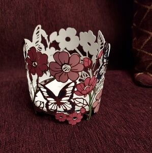 Butterflies and flowers candle holder by bath and body works